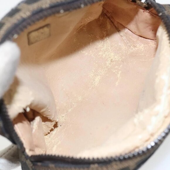 FENDI Zucca Canvas Pouch Brown Black Auth - Picture 10 of 16